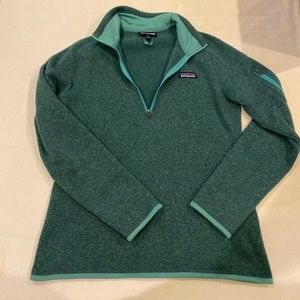 Patagonia better sweater, quarter zip. Green. Sz M